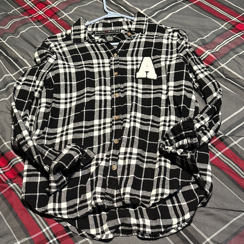 Polly & Esther Black and White Checkered women’s Shirt